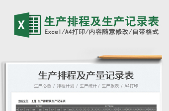 2022生產(chǎn)排程及生產(chǎn)記錄表免費(fèi)下載