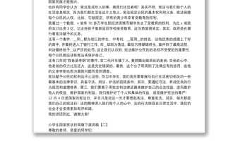 小學(xué)生國家憲法日國旗下演講稿