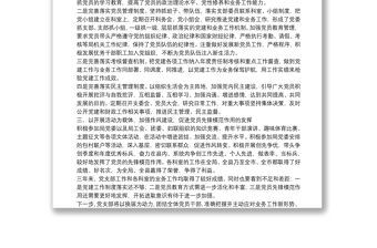 在黨支部換屆大會上的工作報告