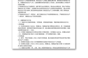 2021年安全生產督查檢查工作計劃