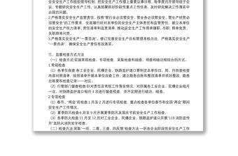 2021年安全生產(chǎn)督查檢查工作計劃