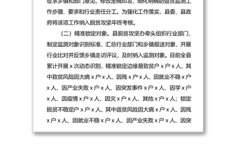 縣防止返貧監(jiān)測(cè)工作開展情況總結(jié)