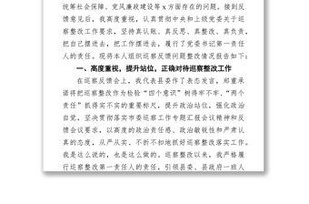 縣委書記組織落實巡察整改反饋意見情況報告