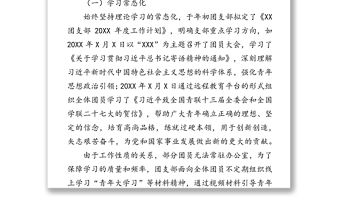 團支部書記個人述職報告