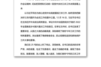 县委书记在2022年县委农村工作会上的讲话