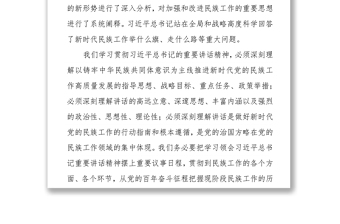 統(tǒng)戰(zhàn)部長學(xué)習(xí)貫徹習(xí)總書記在中央民族工作會議上的重要講話精神心得