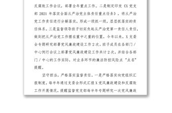 2021年紀檢機構履行監督責任的工作總結