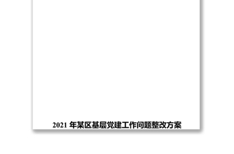 2021年某区基层党建工作问题整改方案和基层党建工作党建品牌创建活动实施方案