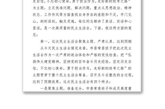 2022年學習教育專題民主生活會點評講話