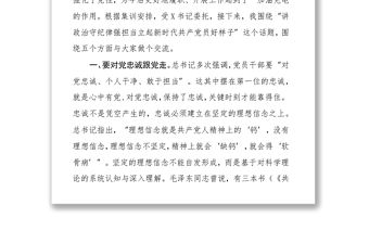 講政治守紀律強擔當立起新時代共產黨員好樣子 ——在基層黨員輪訓班上的授課提綱