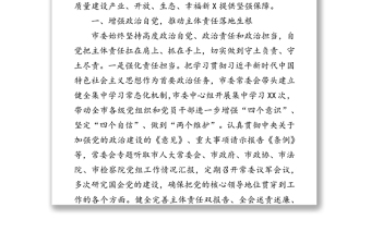 市委履行全面從嚴治黨主體責(zé)任情況報告