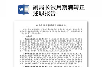 副局長試用期滿轉正述職報告