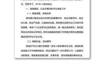 2021年度黨支部書記抓基層黨建工作述職評議考核情況報(bào)告