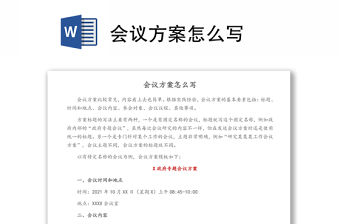 會議方案怎么寫