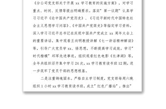 某國企分公司2021年黨支部工作總結及2022年工作打算