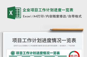 2022项目工作计划模板excel