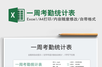 2022一周考勤統(tǒng)計表免費下載
