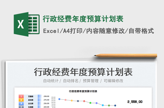 2022行政經(jīng)費(fèi)年度預(yù)算計(jì)劃表免費(fèi)下載