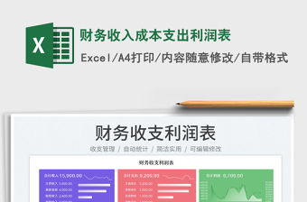 2022財務收入成本支出利潤表免費下載