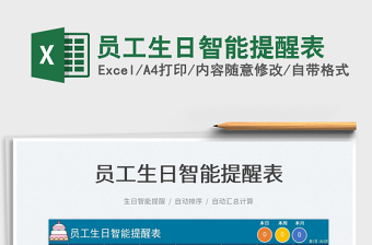 2022員工生日智能提醒表免費(fèi)下載