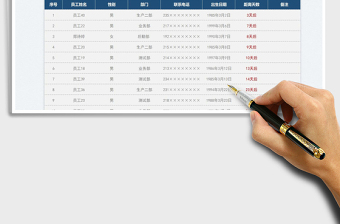 2022員工生日智能提醒表免費(fèi)下載