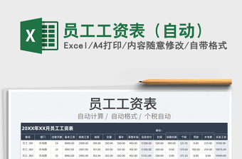 2022員工工資表（自動(dòng)）免費(fèi)下載