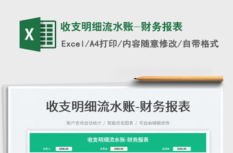 2022收支明細流水賬-財務(wù)報表免費下載