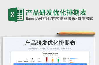 2022產(chǎn)品研發(fā)優(yōu)化排期表免費(fèi)下載