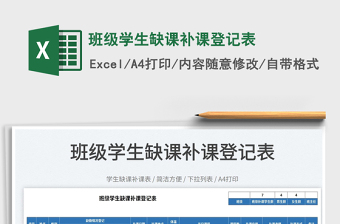 2022班級學(xué)生缺課補(bǔ)課登記表免費(fèi)下載