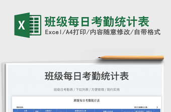 2022班級(jí)每日考勤統(tǒng)計(jì)表免費(fèi)下載