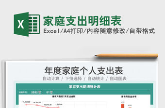 2022家庭支出明細表免費下載