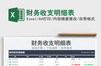 2022財務收支明細表免費下載