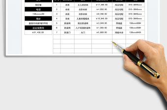 2022裝修家具定制費用明細表免費下載