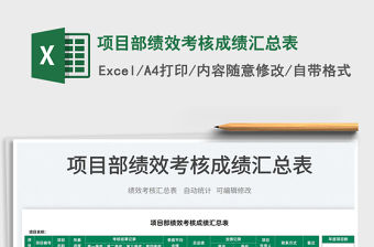 2022項目部績效考核成績匯總表免費下載