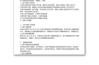 資產清查工作報告