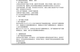 資產(chǎn)清查工作報告