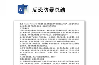 反恐防暴總結