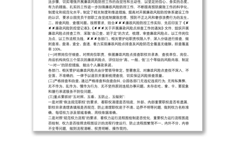 個(gè)人廉政風(fēng)險(xiǎn)防控自查報(bào)告