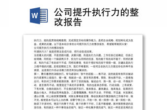 公司提升執行力的整改報告