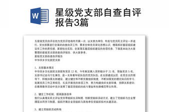 星級黨支部自查自評報告3篇