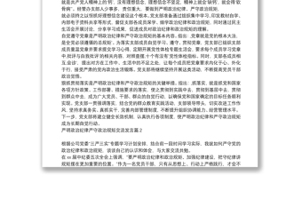嚴明政治紀律嚴守政治規(guī)矩交流發(fā)言6篇