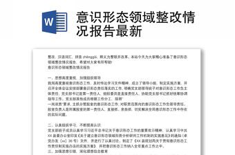 意識(shí)形態(tài)領(lǐng)域整改情況報(bào)告最新