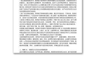 巡視整改專題民主生活會上的點評講話提綱材料6篇