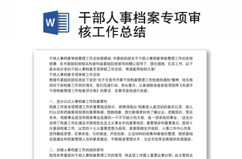 干部人事檔案專項審核工作總結(jié)