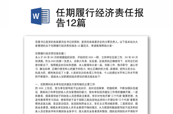 任期履行經(jīng)濟責(zé)任報告12篇