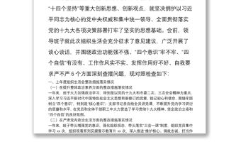 黨支部專題組織生活會對照檢查情況匯報