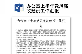 辦公室上半年黨風廉政建設工作匯報