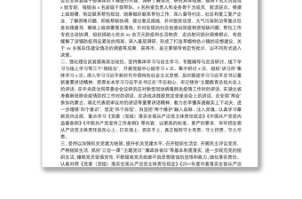 20**年上半年黨組落實全面從嚴治黨主體責任情況報告
