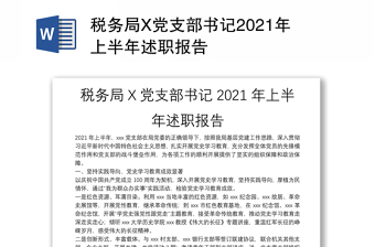 2022年税务系统党支部述职报告