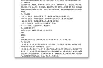 干部人事檔案專項審核工作實施方案